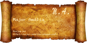 Major Amália névjegykártya