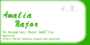 amalia major business card